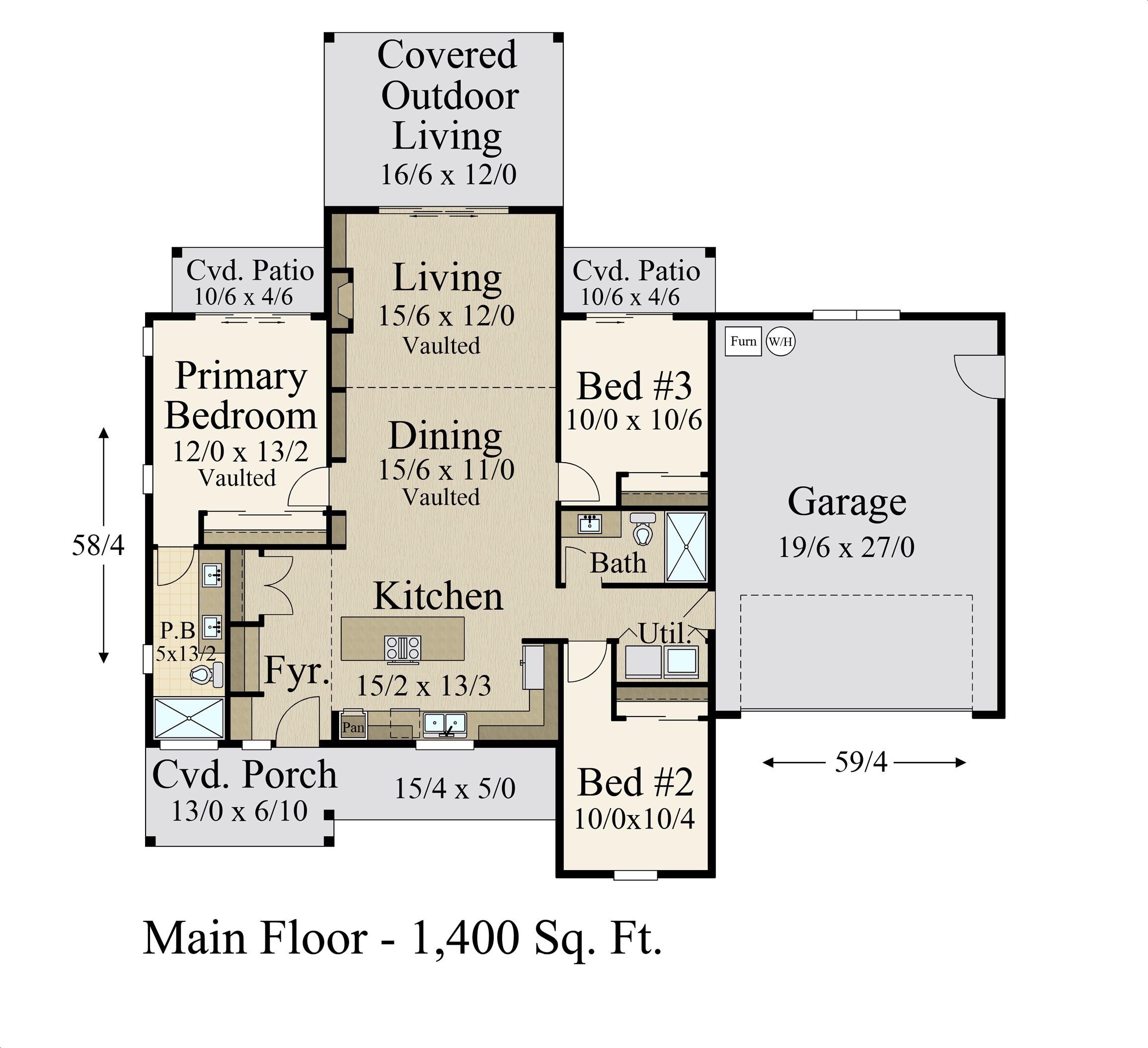 American Bungalow House Plans   RUSTIC FARMHOUSE HOUSE PLAN MF 1400 FLOOR PLAN 