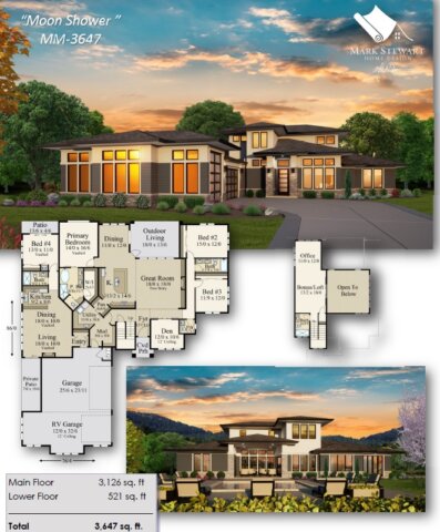 Moon Shower House Plan | Modern Multi-Generational Home Design