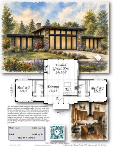 Black Diamond - One Story MCM Modern Home Design - MM-1439 Summary 