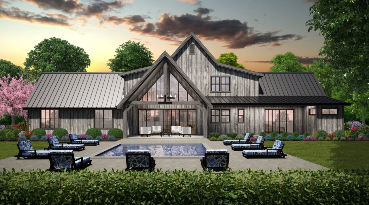 Ultimate Barn Homestead House Plan | One Story Rustic Family Home ...