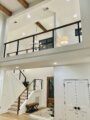 Bainbridge Modern Farmhouse MF-3532 view to loft foyer and stair from great room