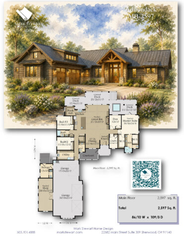 Most Popular Lodge Style Ranch House Plan -Adirondack - MB-2597
