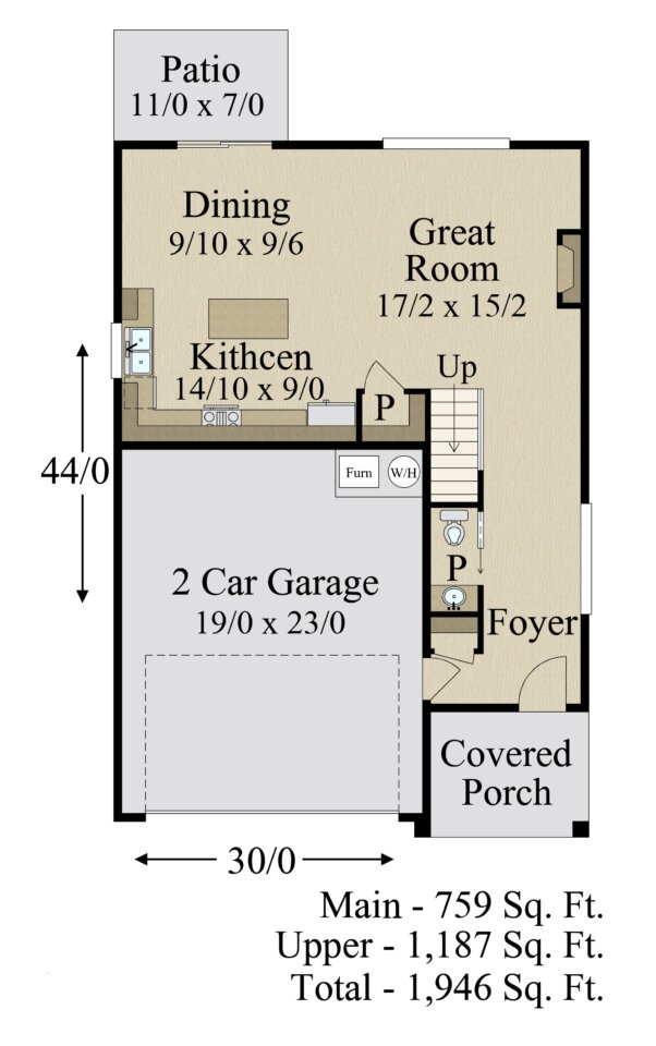 Prince House Plan | A Narrow Modern Home Design - MM-1946