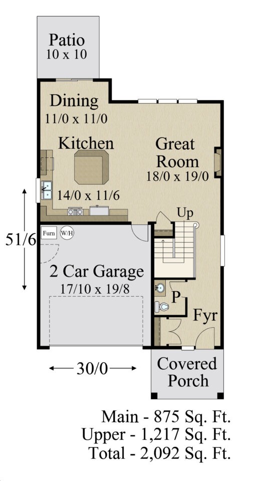 Violet House Plan - Two Story Narrow Modern Prairie Home Design - MM-2092-A