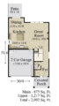 Narrow modern house plan MM-2092-B Main Floor