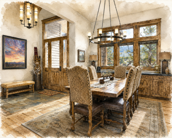 Rustic Mountain Style House Plan - Adirondack - MB-2597 Dining Room