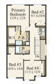 Small Narrow House Plan MM-1759-A Upper Floor