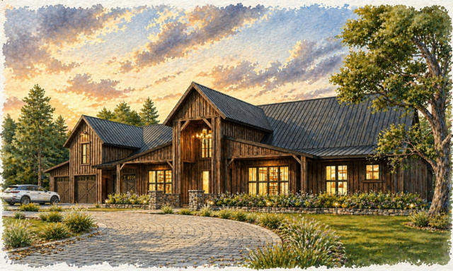 MB-4841-TEXAS-STRONG-RUSTIC-LUXURY-BARN-HOUSE-PLAN-FRONT-VIEW