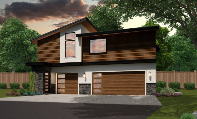 Duke Cars House Plan | Modern Three-Car Garage with ADU Home Design ...