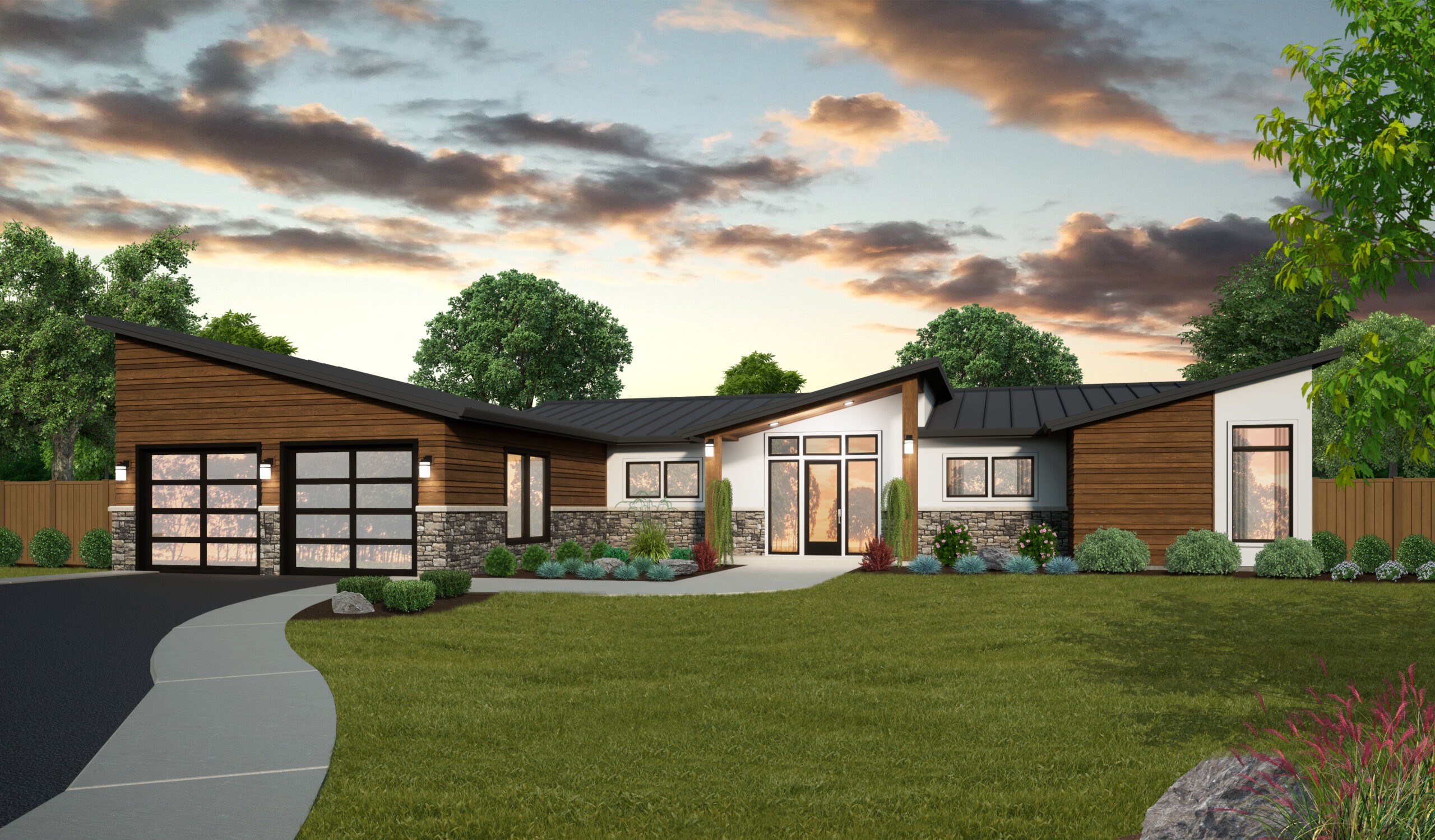Peace and Quiet  One-Story Modern House Plan - MM-2316