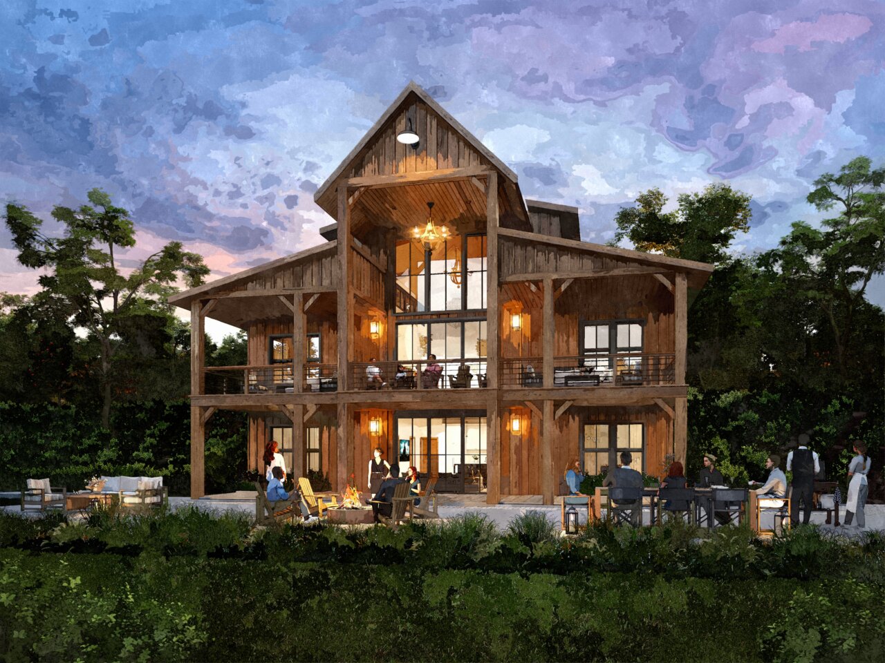 Raleigh House Plan | Two-Story Rustic Barn House Design with an ADU ...