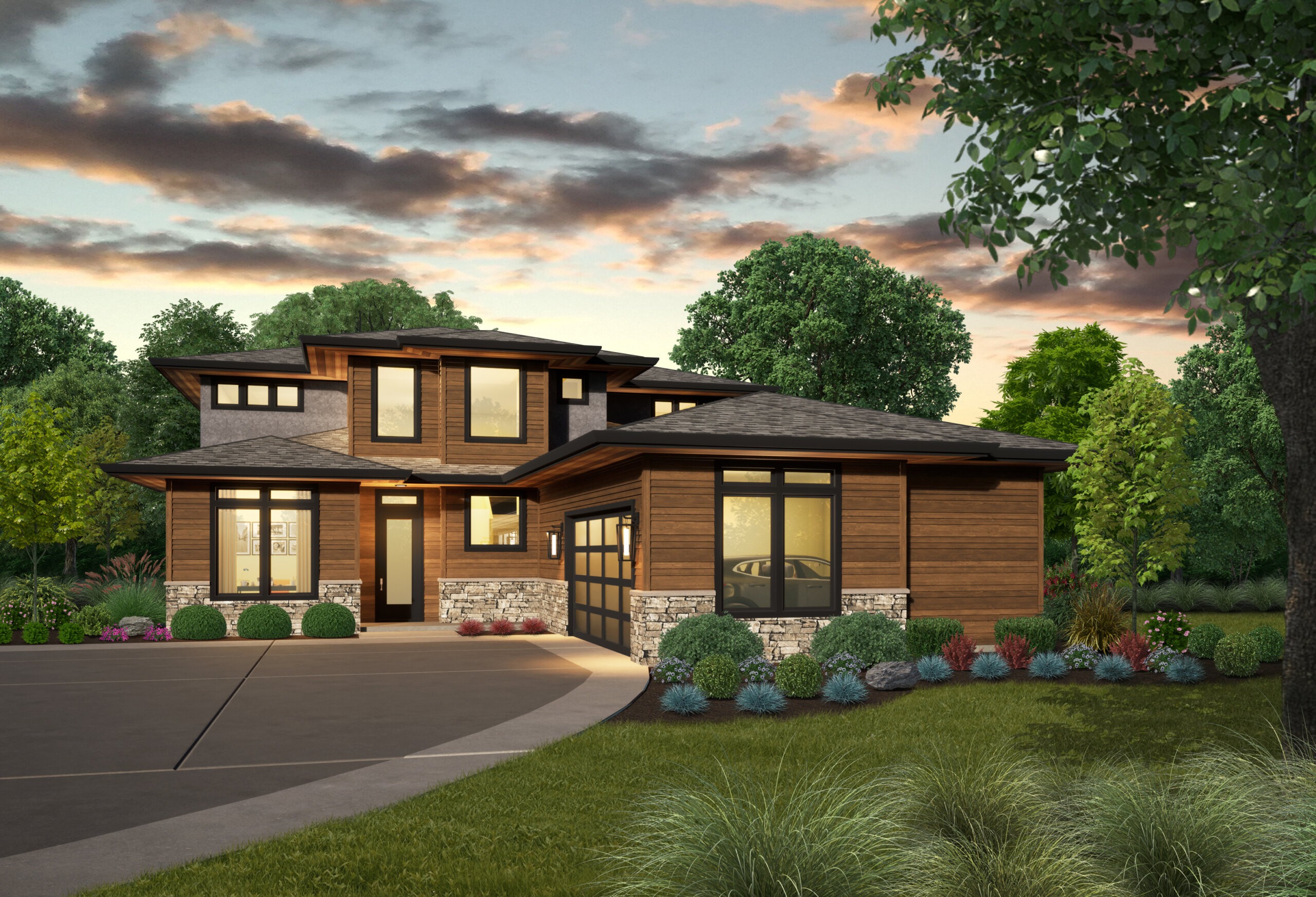 Vibe House Plan  One Story Luxury Modern Home Design - MM-2896