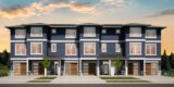 Full House - Modern Prairie Style attached townhouse plan MA-1688-3 Front option