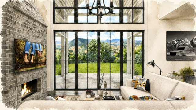 MODERN-FARMHOUSE-MF-986-FARM-640-HERITAGE Great Room from Kitchen
