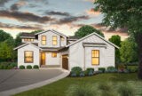 L-SHAPED NEW AMERICAN 2 STORY HOUSE PLAN - PRINCEVILLE PLAN #M-2345 Front View