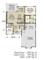 L-SHAPED NEW AMERICAN 2 STORY HOUSE PLAN - PRINCEVILLE PLAN #M-2345 Main Floor plan