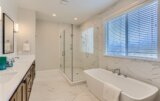 MM-3070-MODERN NARROW TWO STORY HOUSE PLAN - MELODY Primary Bathroom Bath & Shower