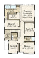 MM-3070-MODERN NARROW TWO STORY HOUSE PLAN - MELODY UPPER FLOOR