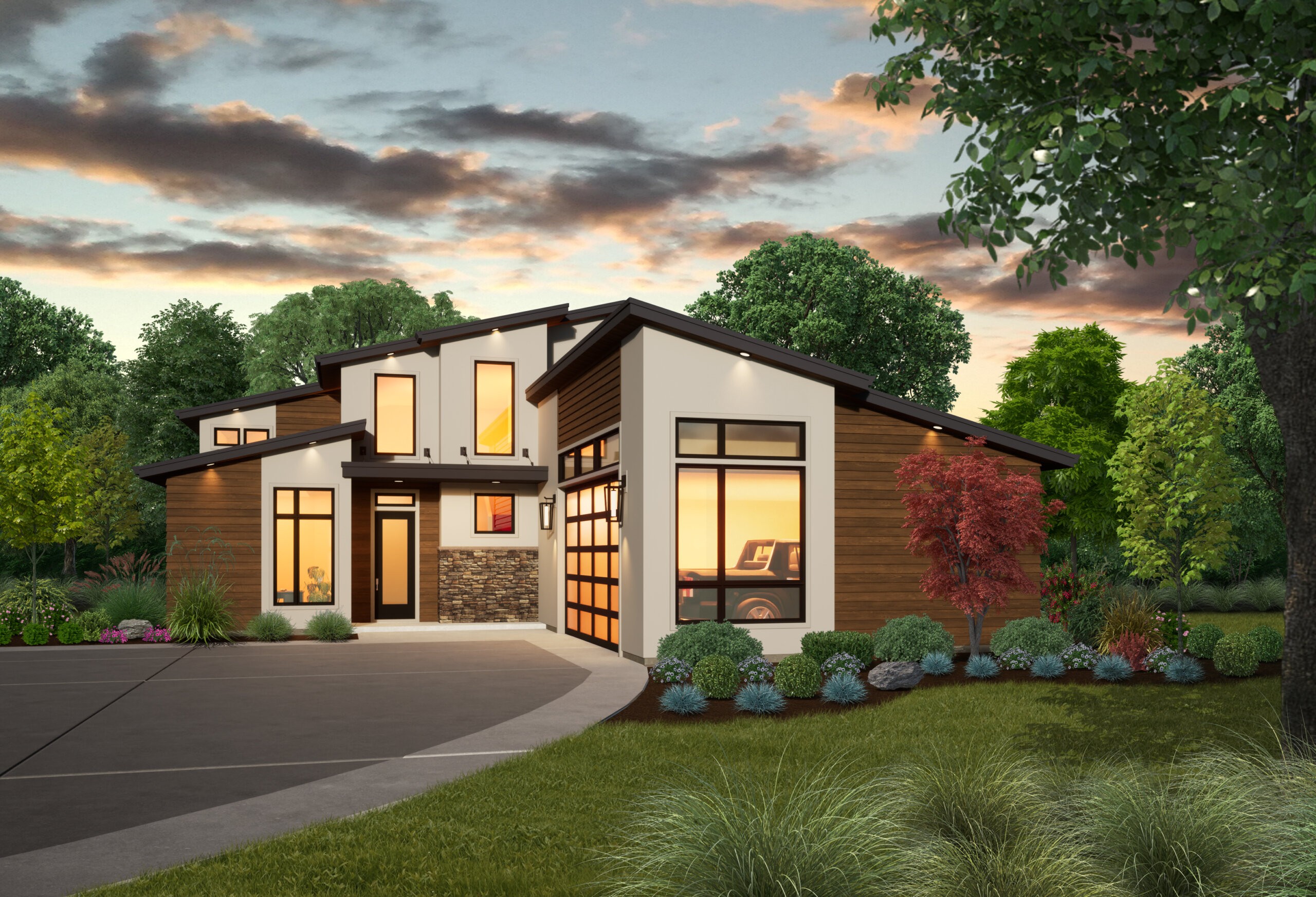 Dove  Modern Two-Story Home Design with Main Floor Primary - MM-2334