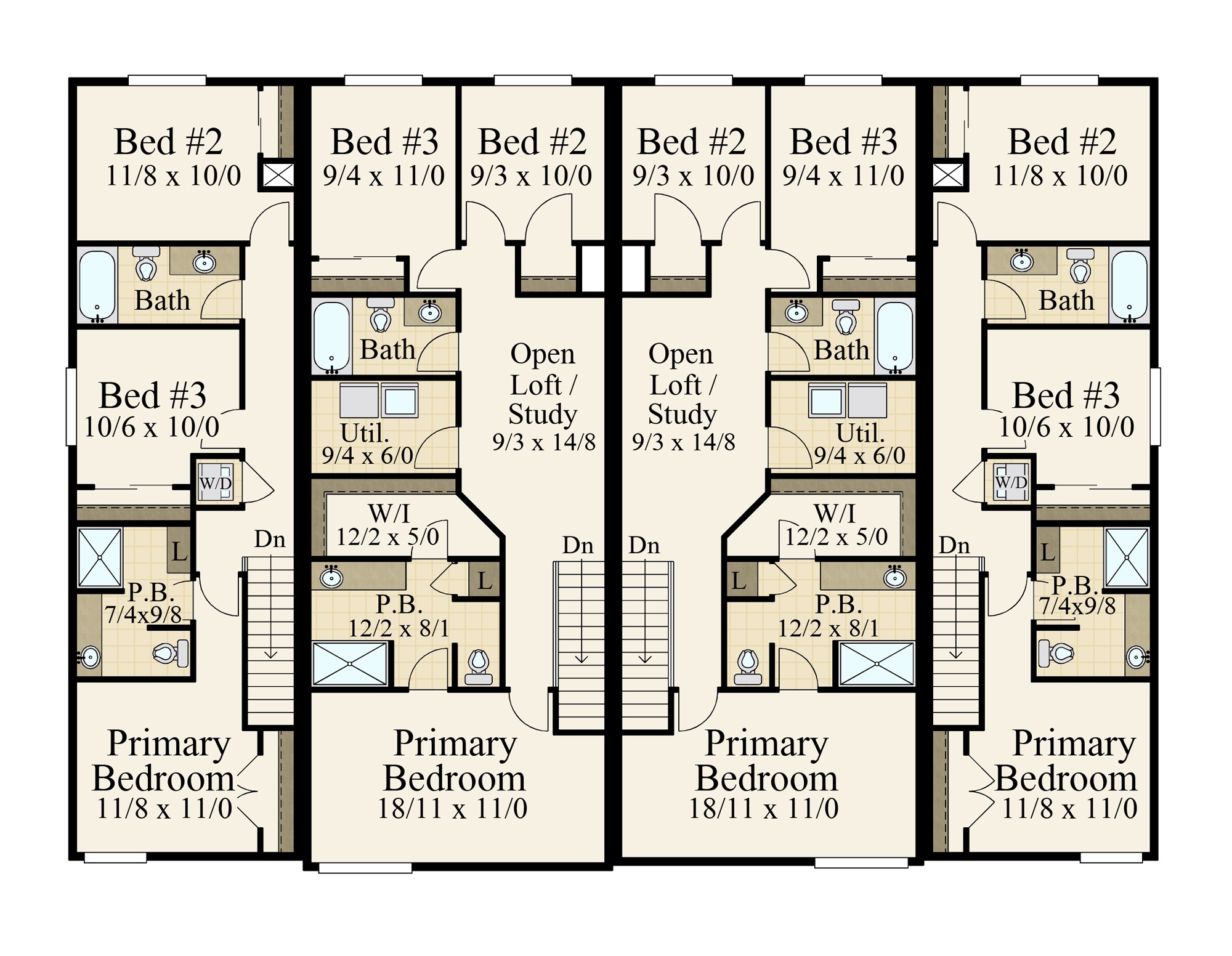 Legacy 4 Modern House Plan | Modern Four Plex Home Design - MM-5560