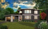 OCEANVIEW - 2 STORY MODERN PRAIRIE HOUSE PLAN FOR VIEW LOT - MM-2337 FRONT
