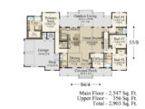 RUSTIC BARN HOUSE - FAMILY HARVEST - HOUSE PLAN MB-2903 MAIN FLOOR PLAN