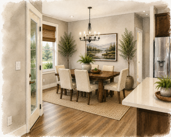 Rustic Country House Plan – Country Charm – X-16-D Dining Room