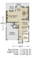 BRUCE WAYNE - NARROW MODERN TWO STORY HOUSE PLAN - MM-3289 MAIN FLOOR PLAN