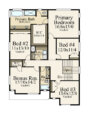 BRUCE WAYNE - NARROW MODERN TWO STORY HOUSE PLAN - MM-3289 UPPER FLOOR PLAN