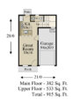 HEARTHSIDE COTTAGE - AFFORDABLE COTTAGE TWO STORY HOUSE PLAN - M-915 MAIN FLOOR