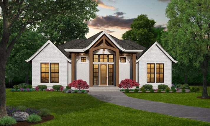 SILVERLEAF COTTAGE - STORYBOOK 3 BEDROOM HOME DESIGN - M-1791-ST FRONT