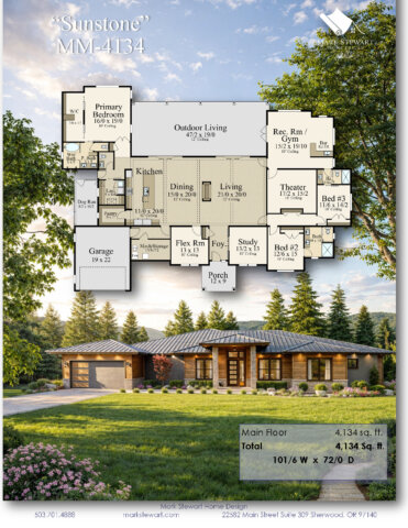 Modern Luxury Ranch Home Design - Sunstone - MM-4134