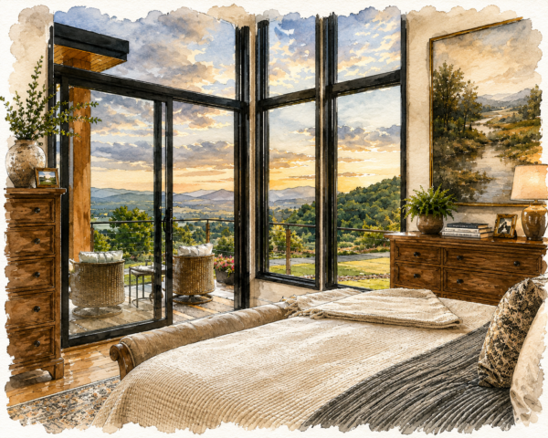 Modern View House Plan - Breathless - Primary Bedroom Suite with incredible view 