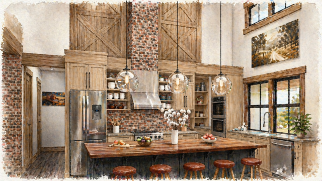 Family Harvest - Rustic Family Barn House - MB-2903 Kitchen 