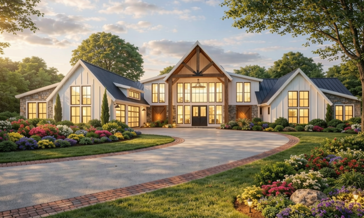 Modern Luxury Barn House Plan - Ultimate Barn Homestead - MB-2966 Front View