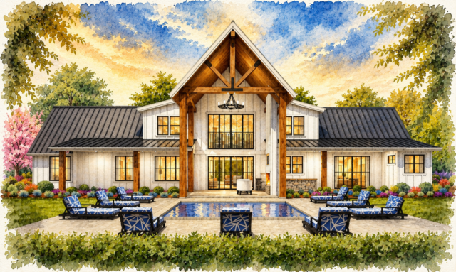 Ultimate Barn House MB-2966. Best Selling House Plan 