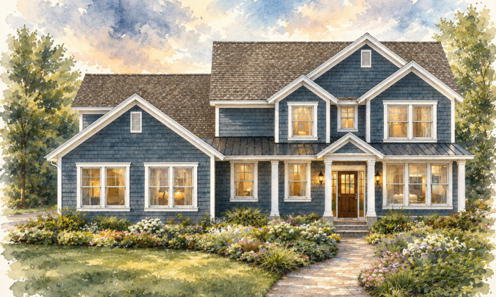 Modern Heritage Home Design - Nantucket - M-2270-ST Front View