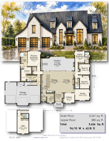 Modern French Country Luxury House Plan - Summary Page 
