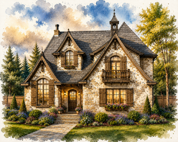 Storybook House Plan-Merlot-M-2685-A Front View 