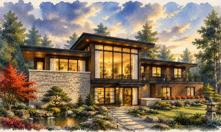Modern Down Slope House Plan - Howie's Place - M-3113-H